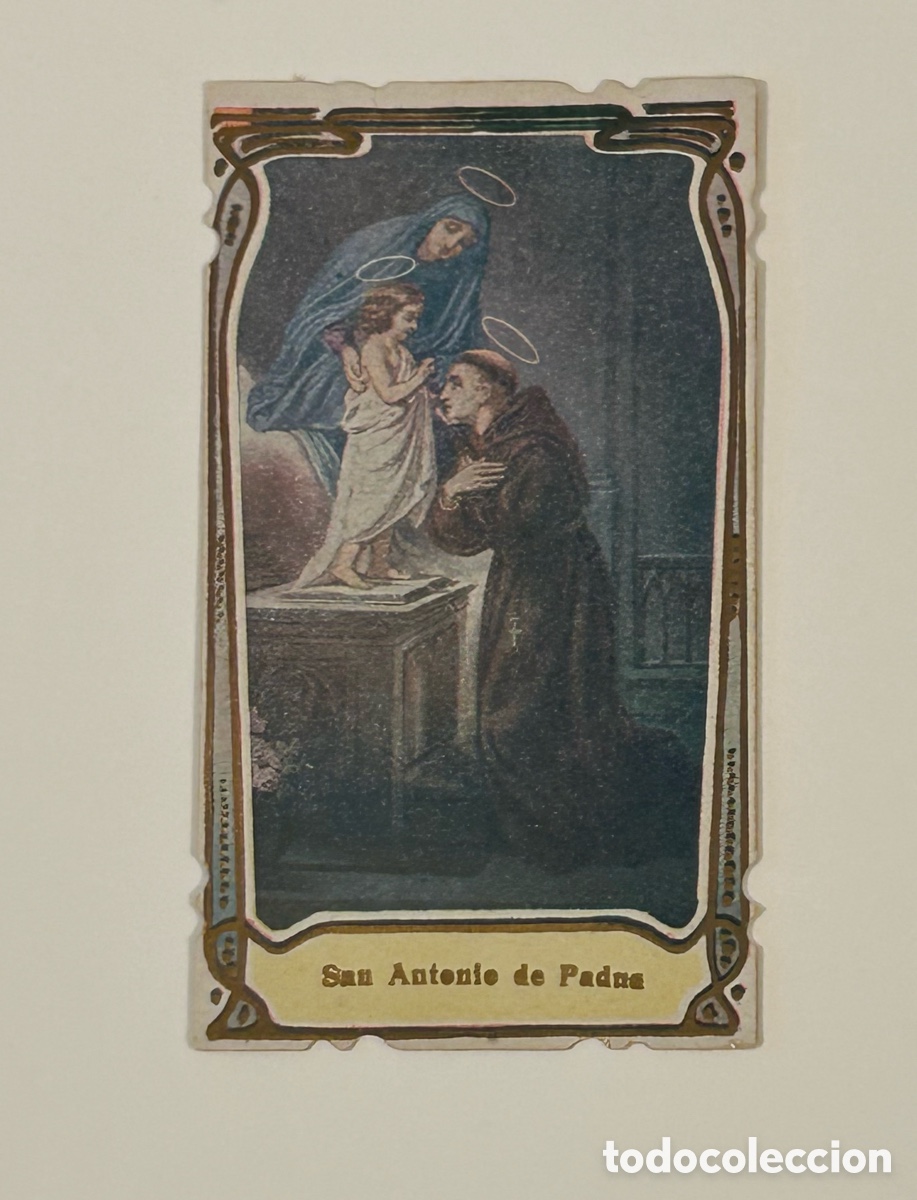 Outros artigos de papel: ANTIGUA ESTAMPA DE SAN ANTONIO DE PADUA