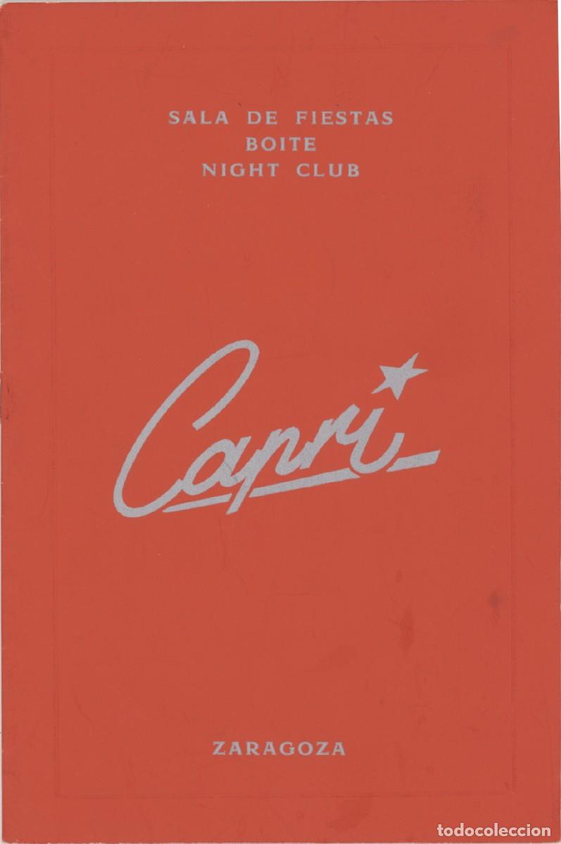 Otros art&iacute;culos de coleccionismo en papel: Zaragoza. Sala de Fiestas Capri. Boite. Night Club.