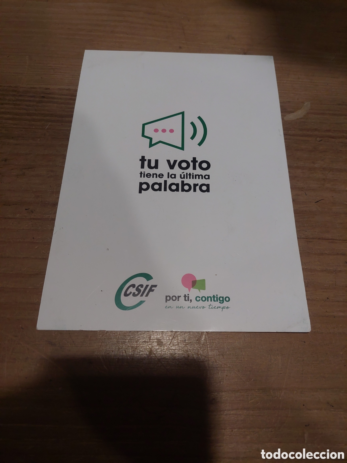 Collectionnisme Papier divers: PUBLICIDAD CSIF TU VOTO TIENE LA ULTIMA PALABRA