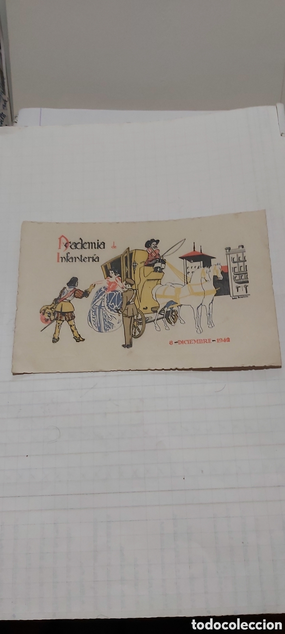 Otros Art&iacute;culos de Coleccionismo en Papel: ACADEMIA DE INFANTERIA ZARAGOZA 1942 INVITACION BAILE GALA FESTIVIDAD DE LA PATRONA DEL ARMA