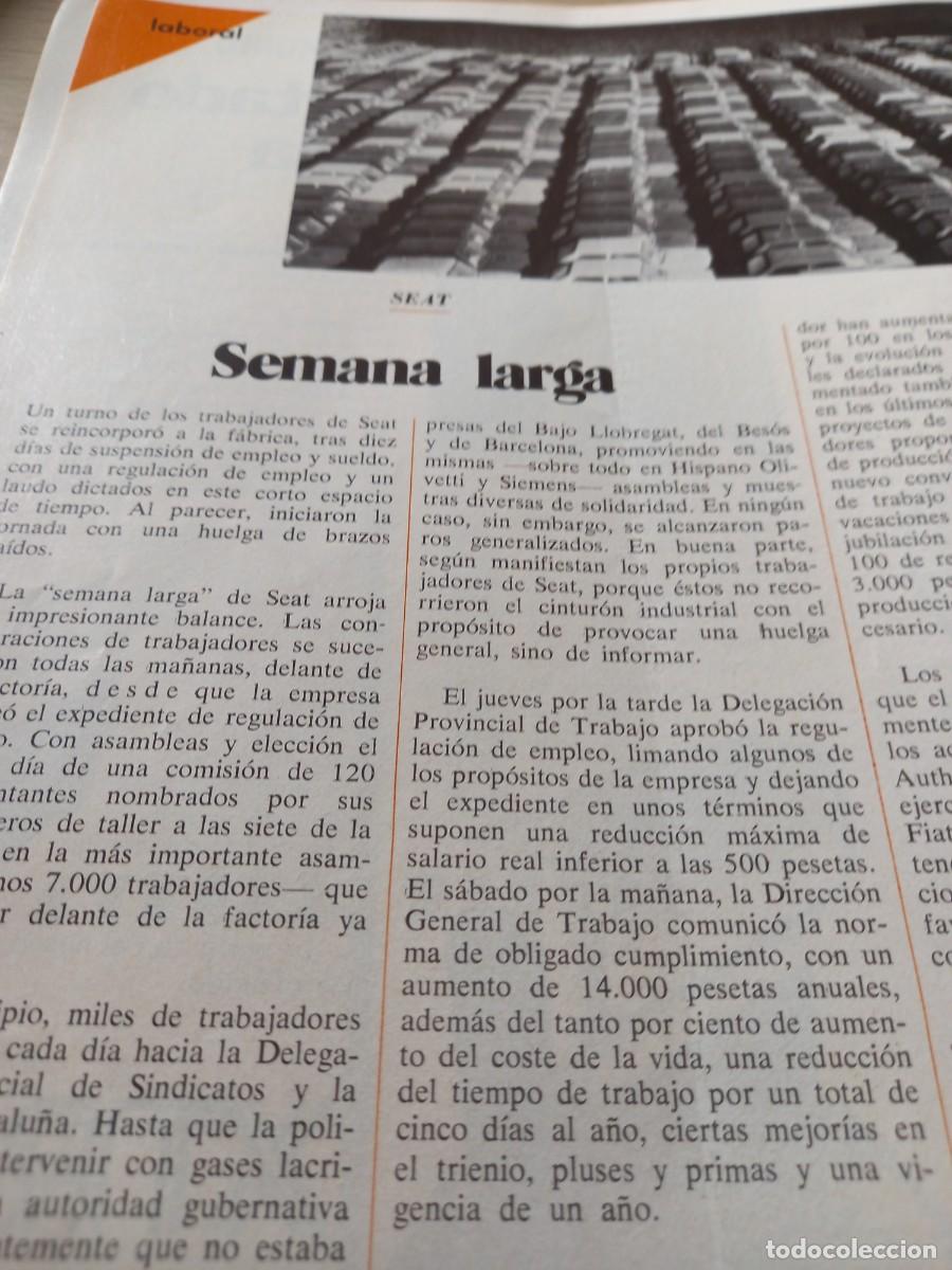 Otros art&iacute;culos de coleccionismo en papel: SUSPENSI&Oacute;N DE EMPLEO Y HUELGA EN SEAT. CAMBIO 16. NOVIEMBRE 1974