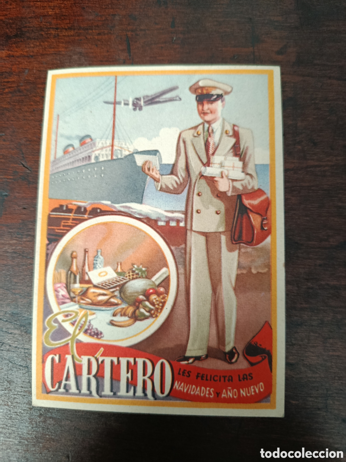 Otros art&iacute;culos de coleccionismo en papel: Felicitaci&oacute;n el cartero aguinaldo a&ntilde;os 1940