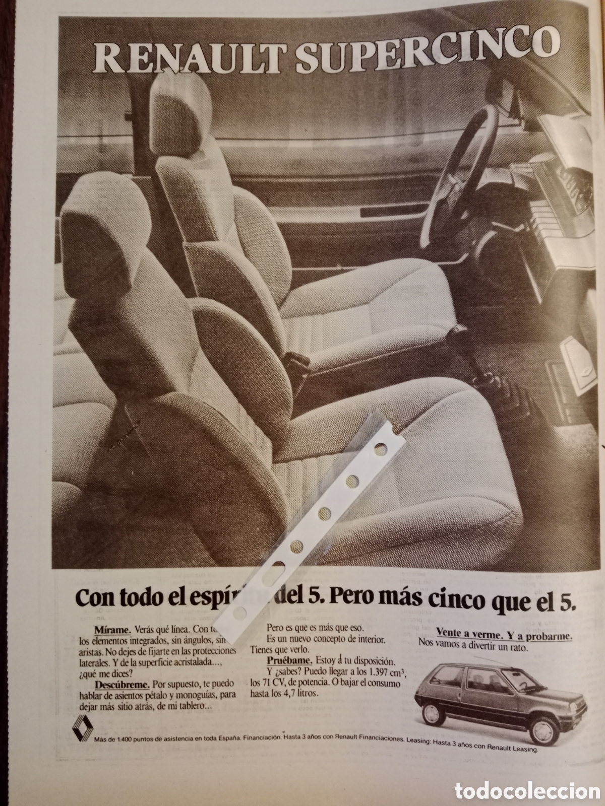 Paper Collecting Others: Publicidad autom&oacute;vil Renault supercinco de 1985