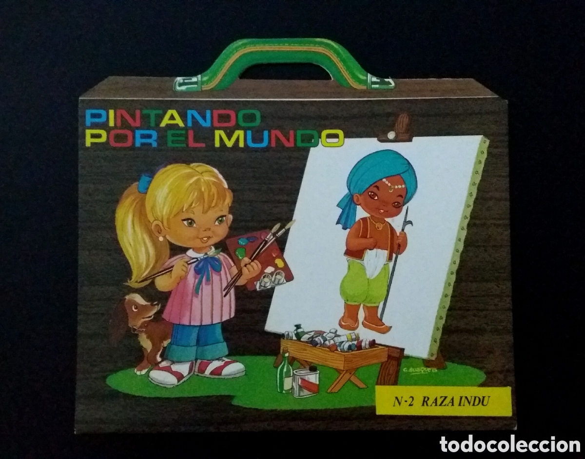 Otros Art&iacute;culos de Coleccionismo en Papel: Cuaderno PINTANDO POR EL MUNDO N-2 RAZA IND&Uacute; C. Busquets H. Fournier 1979 maleta colorear escolar