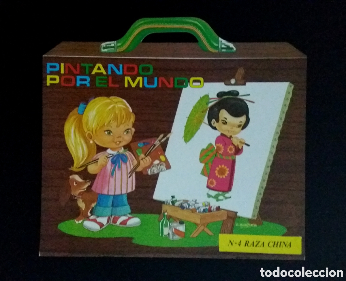 Otros Art&iacute;culos de Coleccionismo en Papel: Cuaderno PINTANDO POR EL MUNDO N-4 RAZA CHINA C. Busquets H. Fournier 1979 maleta colorear escolar