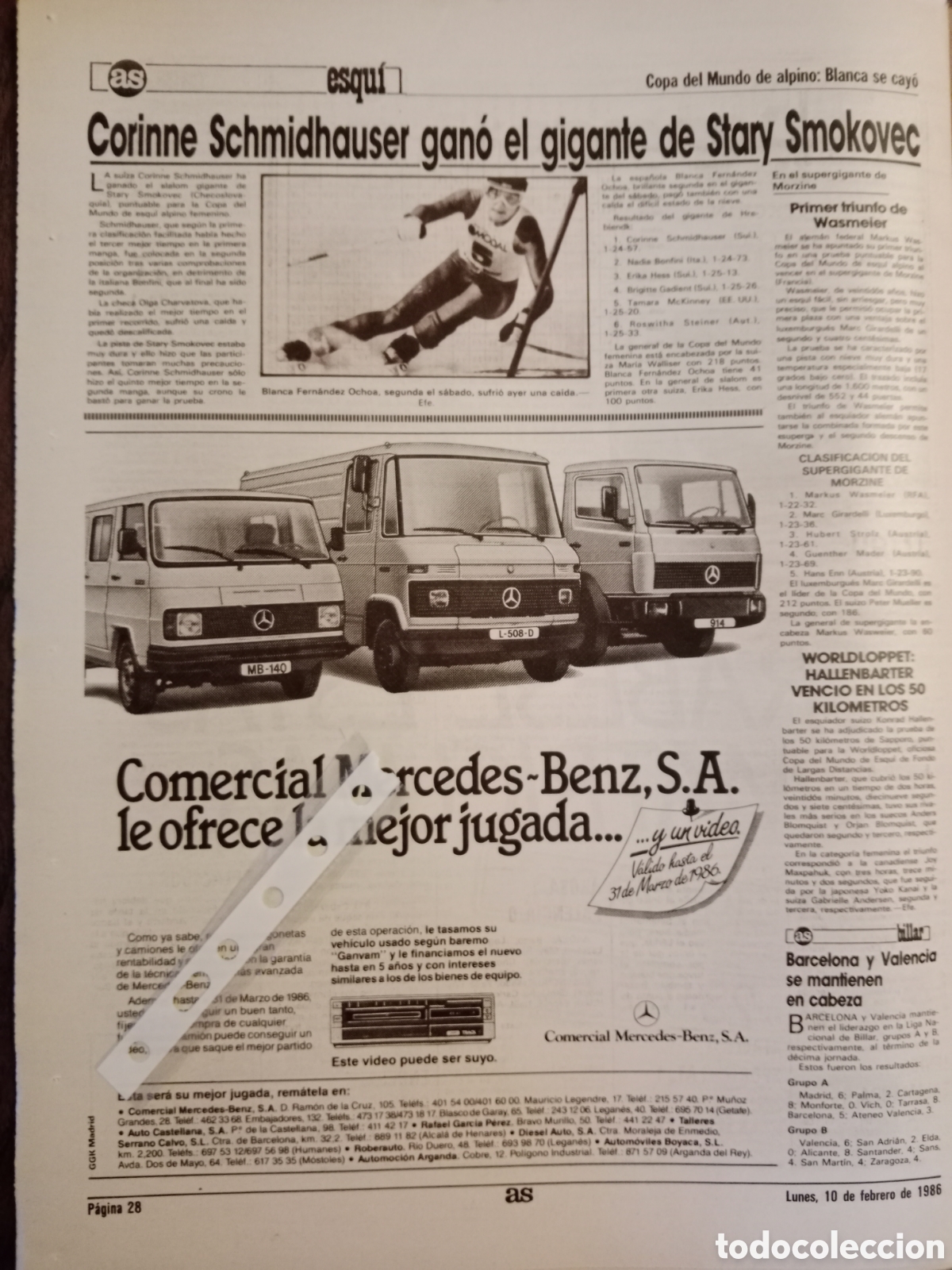 Paper Collecting Others: Publicidad furgoneta cami&oacute;n mercedes Benz de 1986
