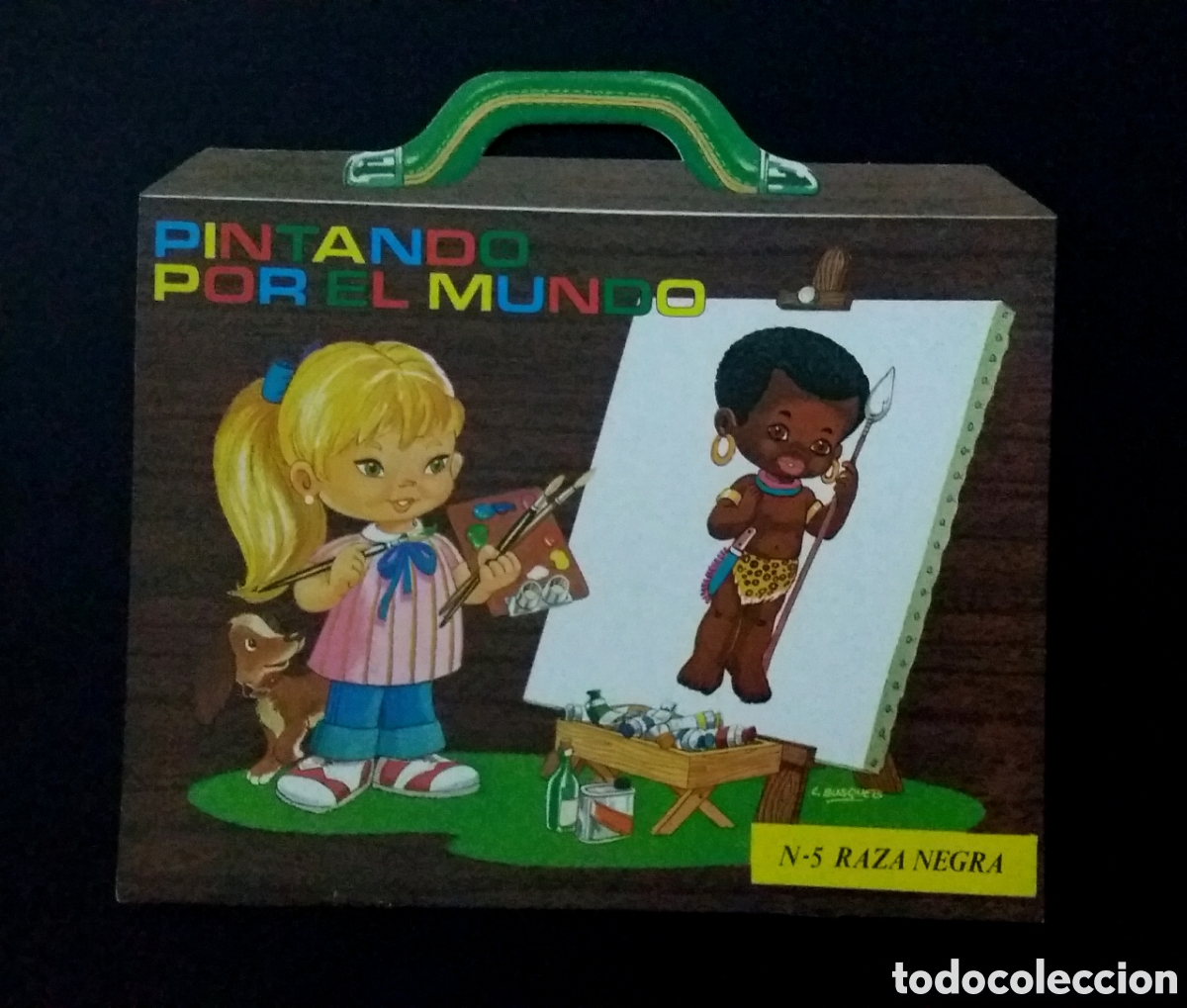 Otros Art&iacute;culos de Coleccionismo en Papel: Cuaderno PINTANDO POR EL MUNDO N-5 RAZA NEGRA C. Busquets H. Fournier 1979 maleta colorear escolar