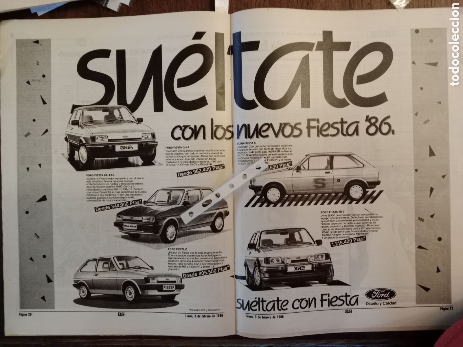 Paper Collecting Others: Publicidad autom&oacute;vil Ford fiesta de 1986