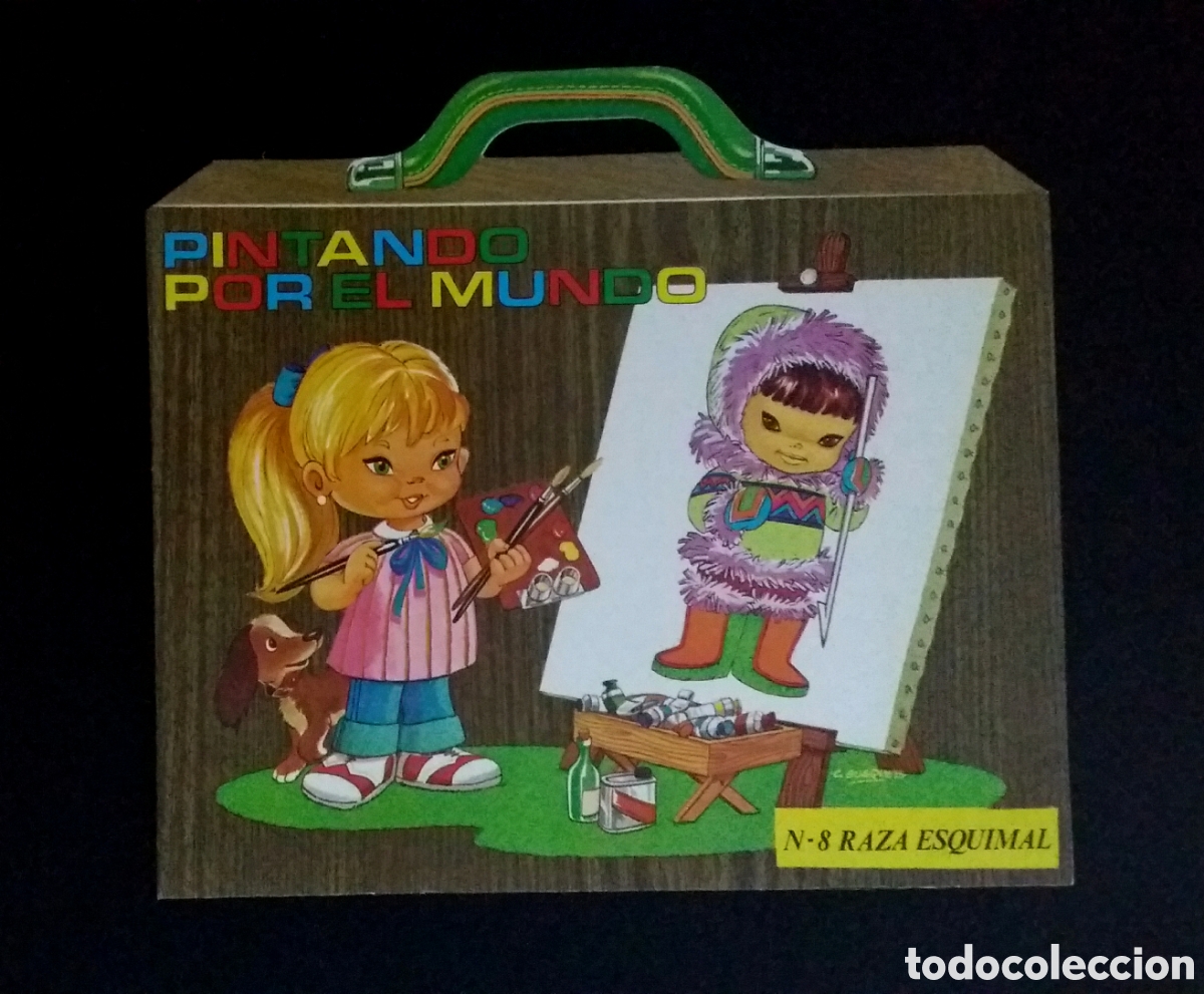 Otros Art&iacute;culos de Coleccionismo en Papel: Cuaderno PINTANDO POR EL MUNDO N-8 RAZA ESQUIMAL C. Busquets H. Fournier 1979 maleta colorear pintar