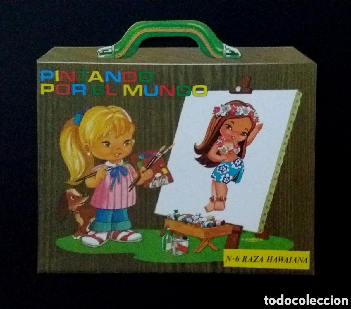 Otros Art&iacute;culos de Coleccionismo en Papel: Cuaderno PINTANDO POR EL MUNDO N-6 RAZA HAWAIANA C. Busquets H. Fournier 1979 maleta colorear pintar