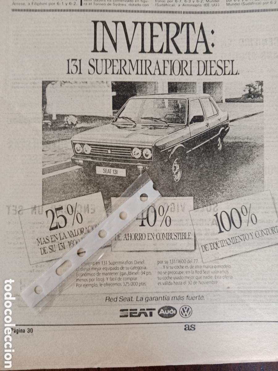 Outros artigos de papel: Publicidad autom&oacute;vil Seat 131 de 1983