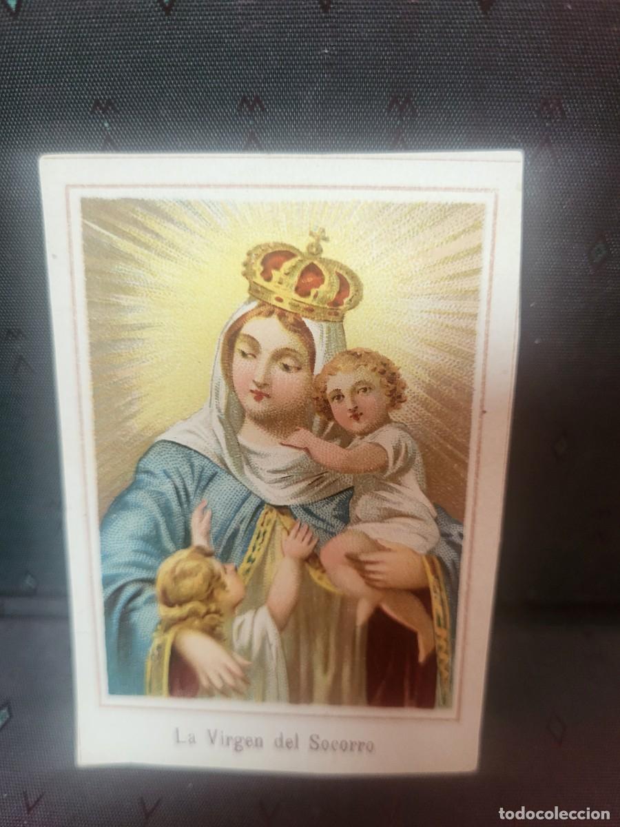 Outros artigos de papel: ANTIGUA ESTAMPA RELIGIOSA VIRGEN DEL SOCORRO