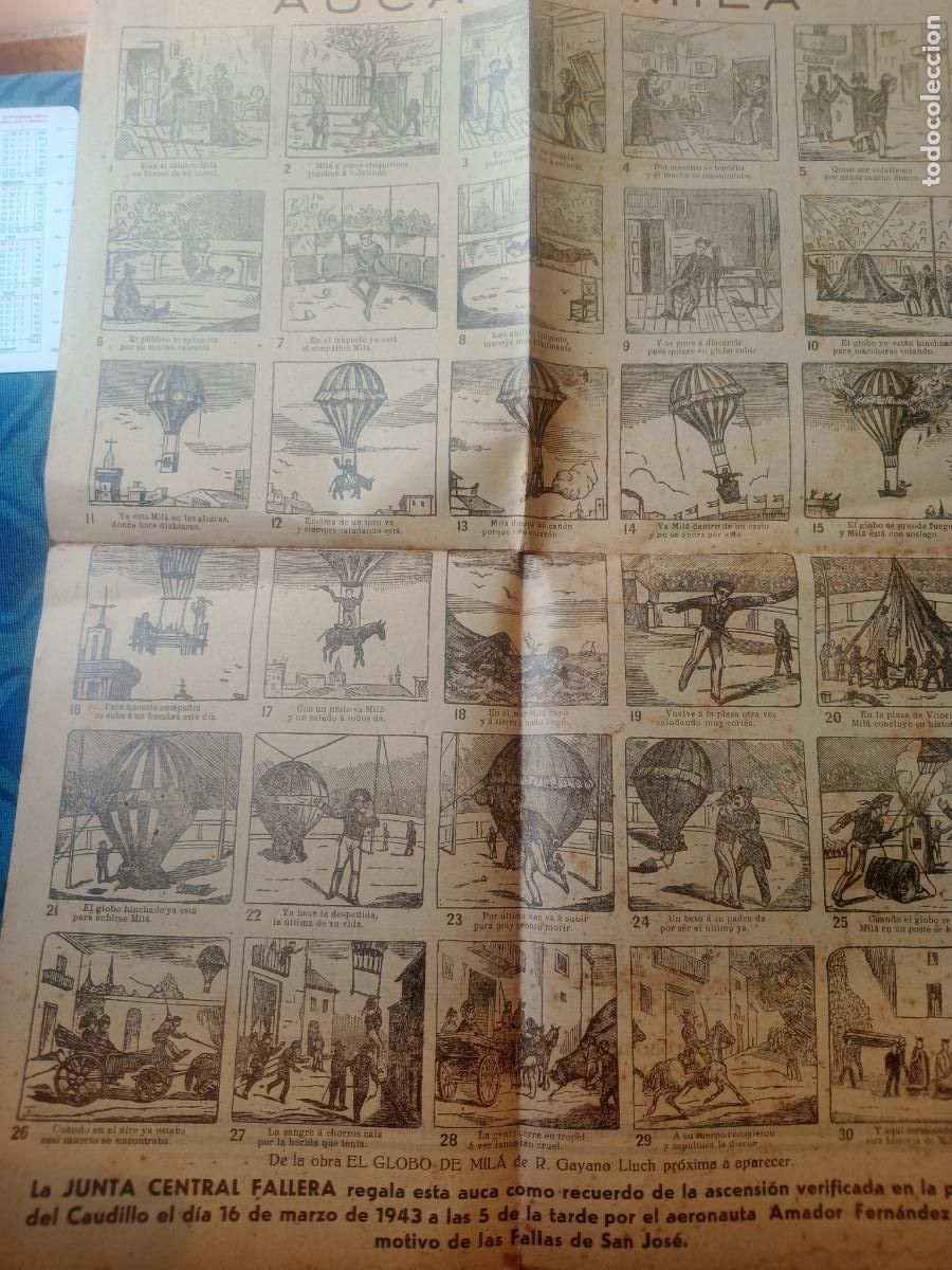 Otros Art&iacute;culos de Coleccionismo en Papel: ALELUYA 1943 AUCA HISTORIA DE MILA Y SU MUERTE. JUNTA CENTRAL FALLERA FALLAS DE VALENCIA