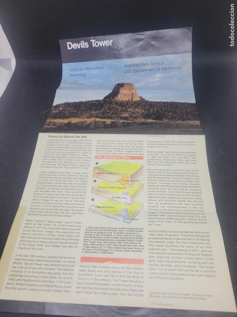Otros art&iacute;culos de coleccionismo en papel: DEVILS TOWER NATIONAL MONUMENT WYOMING - Foto 2