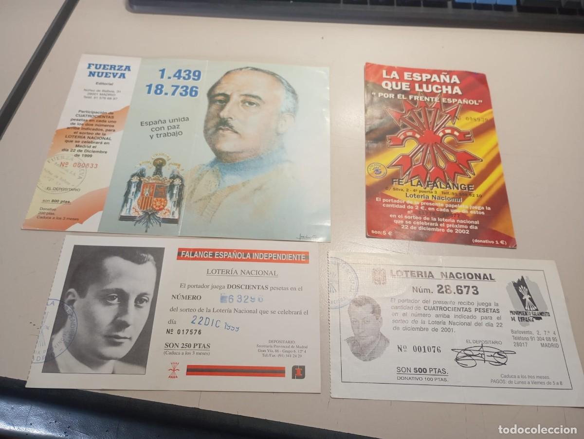 Otros art&iacute;culos de coleccionismo en papel: LOTE 4 PAPELETAS LOTERIA, GRUPOS POLITICOS PATRIOTAS, VER DESCRIPCI&Oacute;N REF. UR MES 3 G