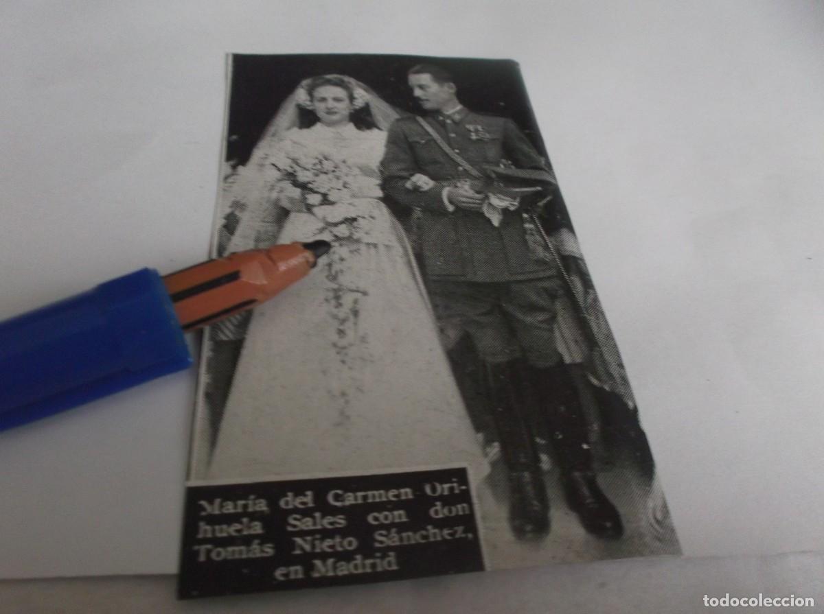 Otros Art&iacute;culos de Coleccionismo en Papel: RECORTE A&Ntilde;O 1949(MADRID)BODA SRTA.MAR&Iacute;A DEL CARMEN ORIHUELA SALES CON D.TOM&Aacute;S NIETO S&Aacute;NCHEZ