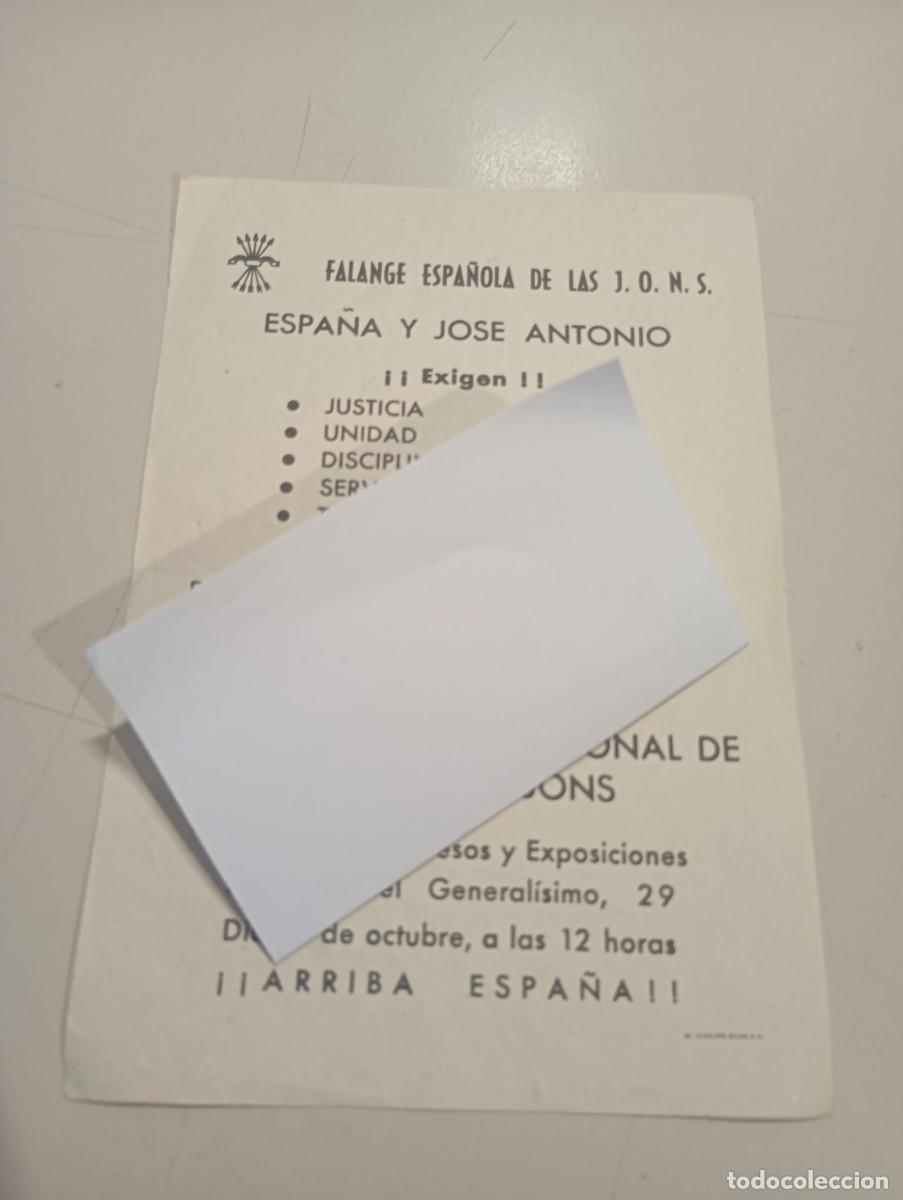 Otros art&iacute;culos de coleccionismo en papel: FLYER XLIII ANIVERSARIO DISCURSO FUNDACIONAL FE DE LAS JONS 1976 REF. UR MES 3 H