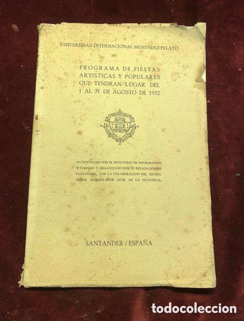 Otros art&iacute;culos de coleccionismo en papel: Programa de Fiestas Santander. 1952 - Foto 1