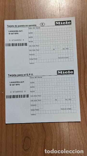 Sammelleidenschaft Andere Papierartikel: Tarjeta puesta en servicio MIELE