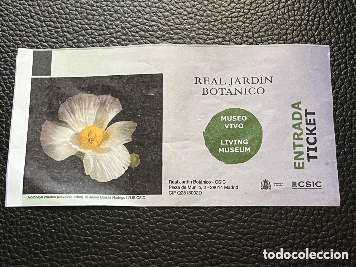 Otros Art&iacute;culos de Coleccionismo en Papel: Entrada Real Jard&iacute;n Bot&aacute;nico Madrid