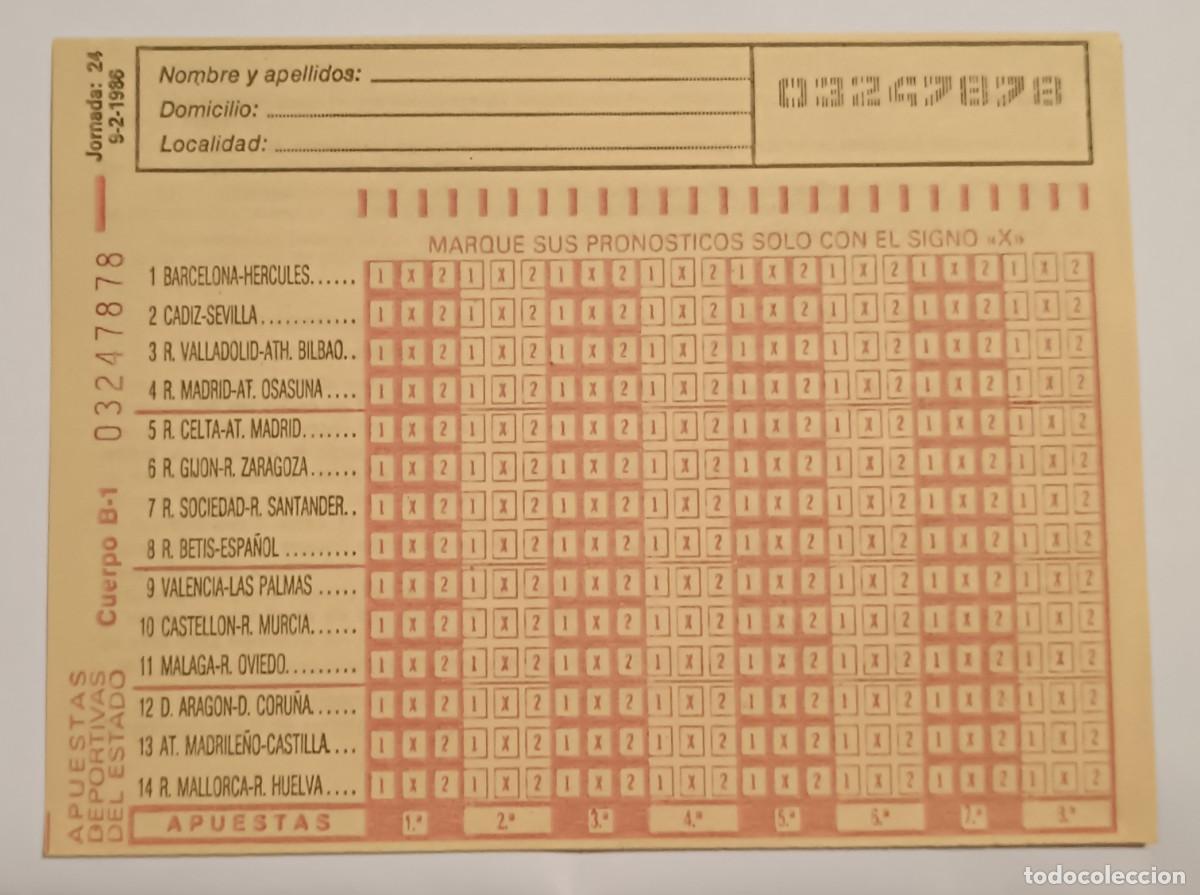 Otros Art&iacute;culos de Coleccionismo en Papel: quiniela futbol-Espa&ntilde;a-9-2-1986