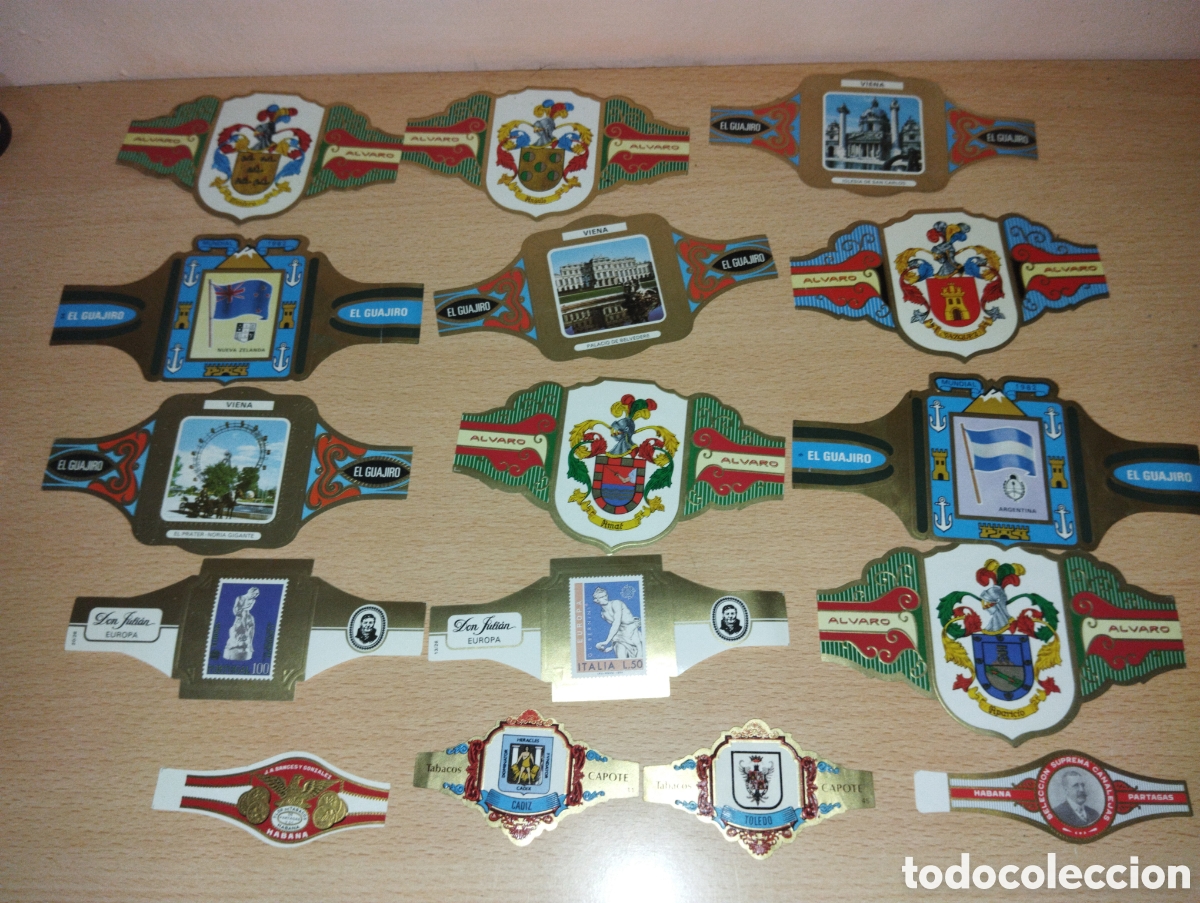 Otros art&iacute;culos de coleccionismo en papel: Lote 16 vitolas de tabaco - Foto 1