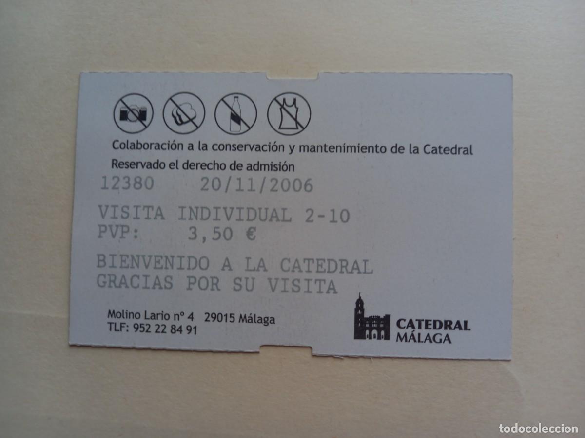 Otros art&iacute;culos de coleccionismo en papel: Entrada Catedral de Malaga - Foto 2