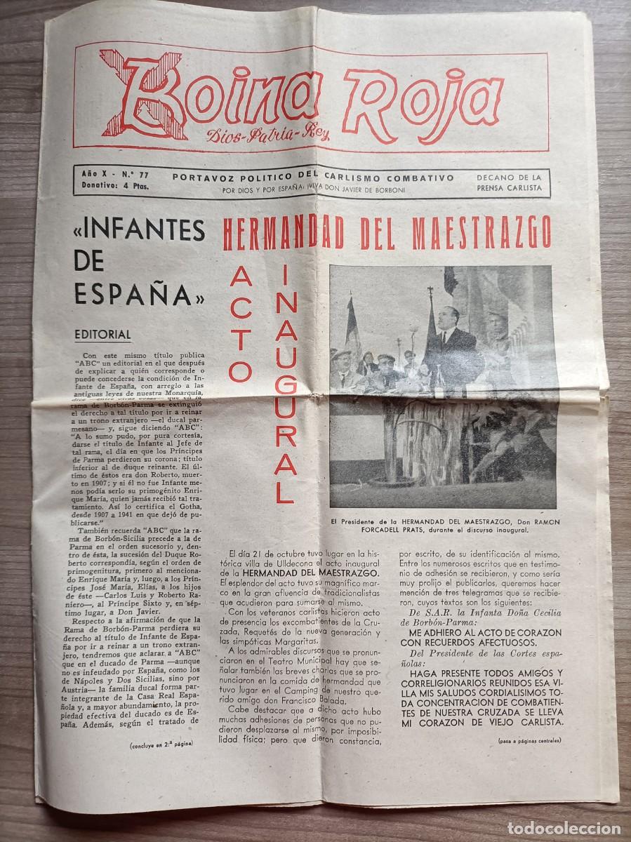 Otros Art&iacute;culos de Coleccionismo en Papel: Antiguo folleto, diario Boina Roja, portavos carlismo combativo, Hermandad del Maestrazgo