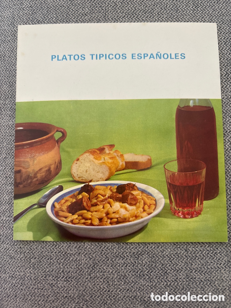 Otros art&iacute;culos de coleccionismo en papel: Postal Platos t&iacute;picos espa&ntilde;oles: Fabada Asturiana. Juan Caban&eacute;. 1967. Duplex Hermes. ASM