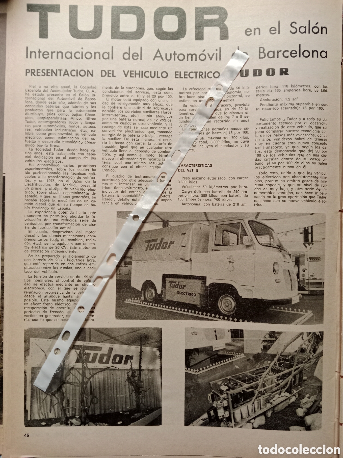 Outros artigos de papel: Reportaje cami&oacute;n el&eacute;ctrico tudor Avia de 1977