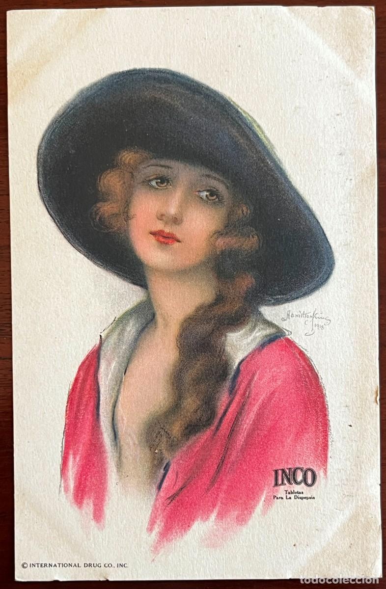 Collectionnisme Papier divers: ANTIGUA TARJETA CON PUBLICIDAD INCO AMARGO TONICO DE FARMACIA, TAMA&Ntilde;O POSTAL, VER LA FOTO DEL REVERS