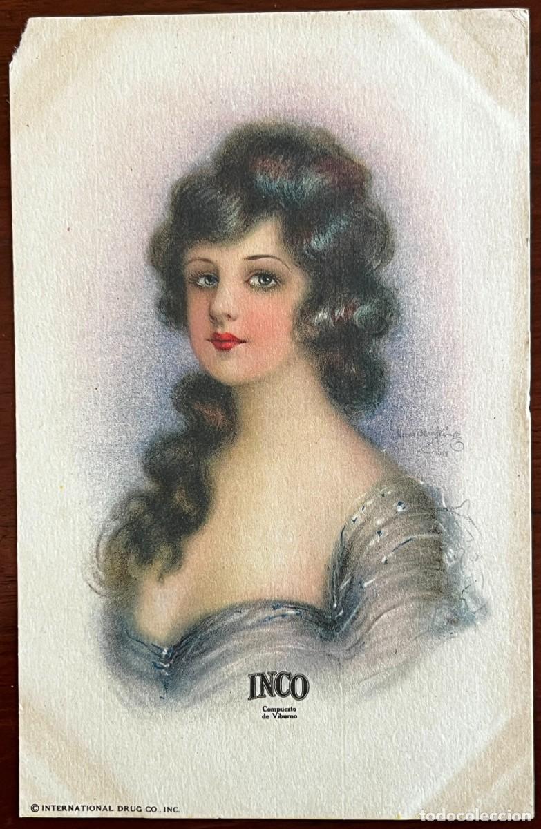 Collectionnisme Papier divers: ANTIGUA TARJETA CON PUBLICIDAD INCO AMARGO TONICO DE FARMACIA, TAMA&Ntilde;O POSTAL, VER LA FOTO DEL REVERS