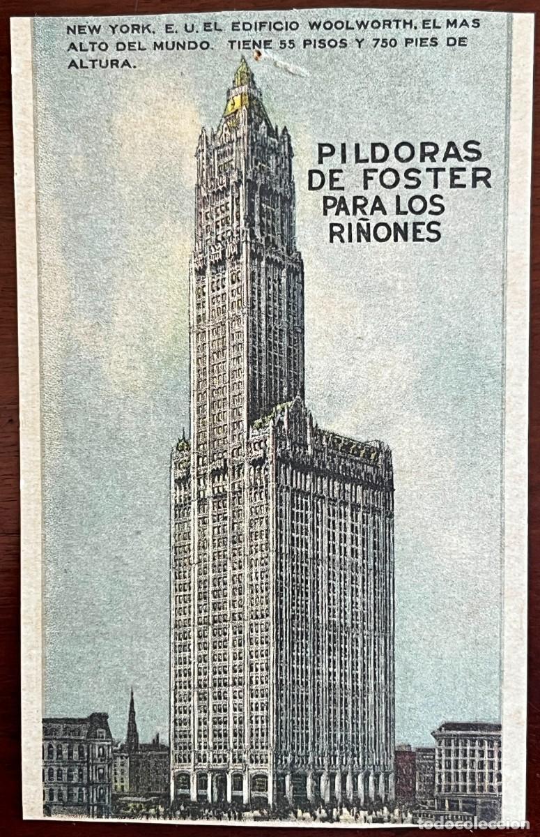 Collectionnisme Papier divers: ANTIGUA TARJETA CON PUBLICIDAD PILDORAS DE FOSTER PARA LOS RI&Ntilde;ONES DE FARMACIA, TAMA&Ntilde;O POSTAL, VER L