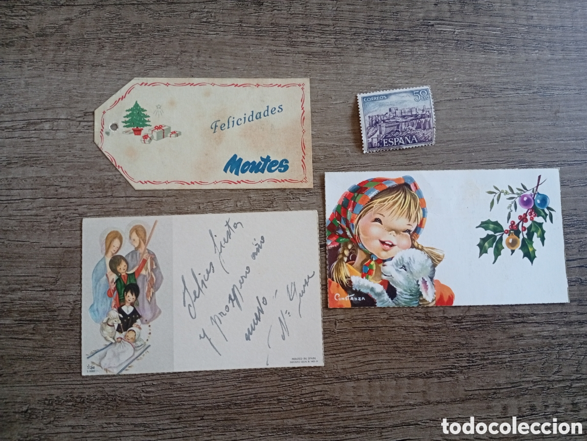 Otros Art&iacute;culos de Coleccionismo en Papel: Lote felicitaciones de navidad a&ntilde;os 50/60. Misma familia.papel.postales.navide&ntilde;as.navidad.