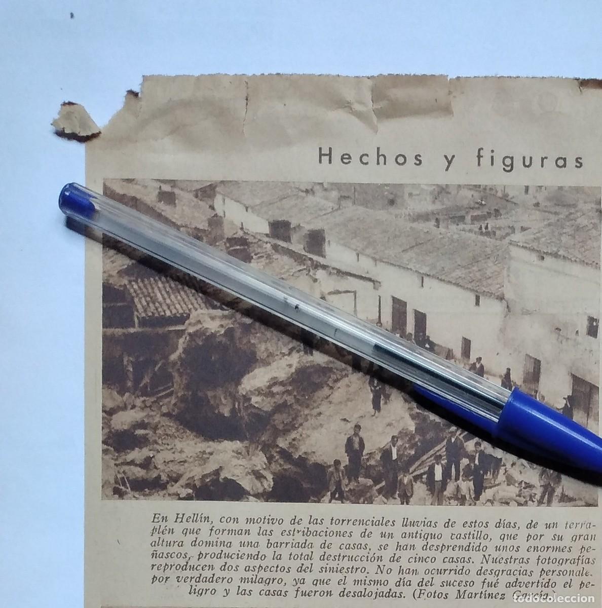 Otros Art&iacute;culos de Coleccionismo en Papel: HELL&Iacute;N ALBACETE DESPRENDIMIENTO DE PIEDRAS DA&Ntilde;AN CINCO CASAS RECORTE DE PRENSA A&Ntilde;O 1935