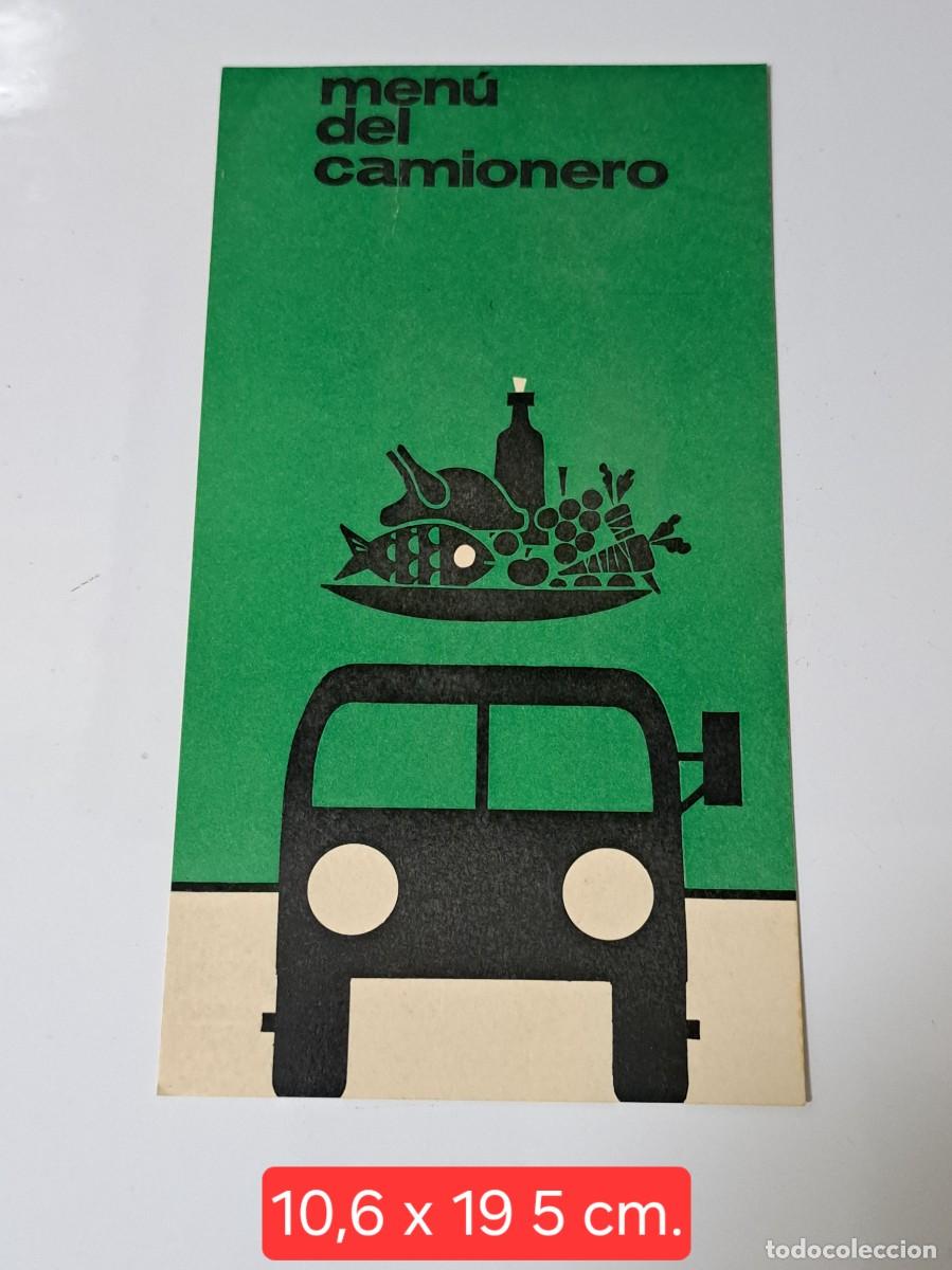 Otros art&iacute;culos de coleccionismo en papel: MEN&Uacute; DEL CAMIONERO. A 2 CARAS. ANVERSO Y REVERSO. A&Ntilde;OS 60.