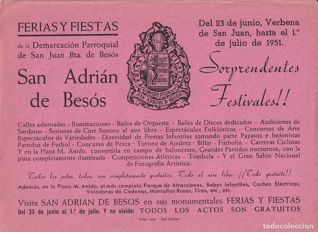 Otros Art&iacute;culos de Coleccionismo en Papel: 1951 Ferias y Fiestas de la Demarcaci&oacute;n Parroquial de San Juan Bta. De Bes&oacute;s - San Adri&aacute;n de Bes&oacute;s