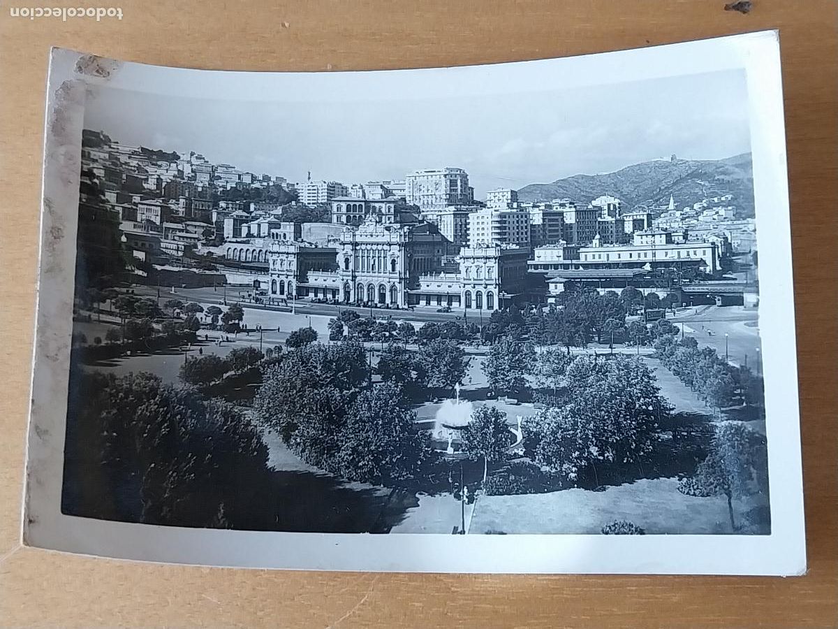 Otros Art&iacute;culos de Coleccionismo en Papel: PIAZZA GIUSEPPE VERDI GENOVA TARJETA FOTOGRAFICA 9X6.5CMS MANCHAS HUMEDAD VINTAGE ORIGINAL