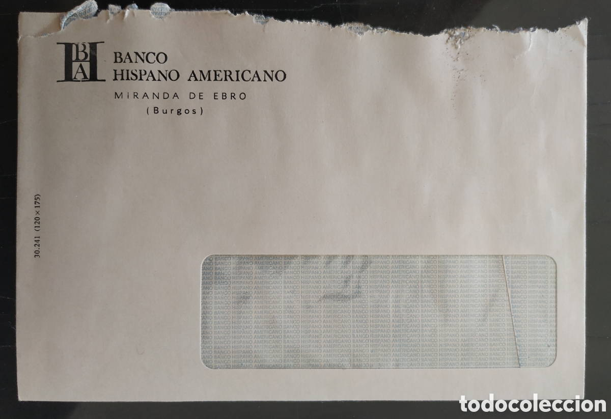 Otros Art&iacute;culos de Coleccionismo en Papel: Sobre del Banco Hispano Americano de Miranda de Ebro