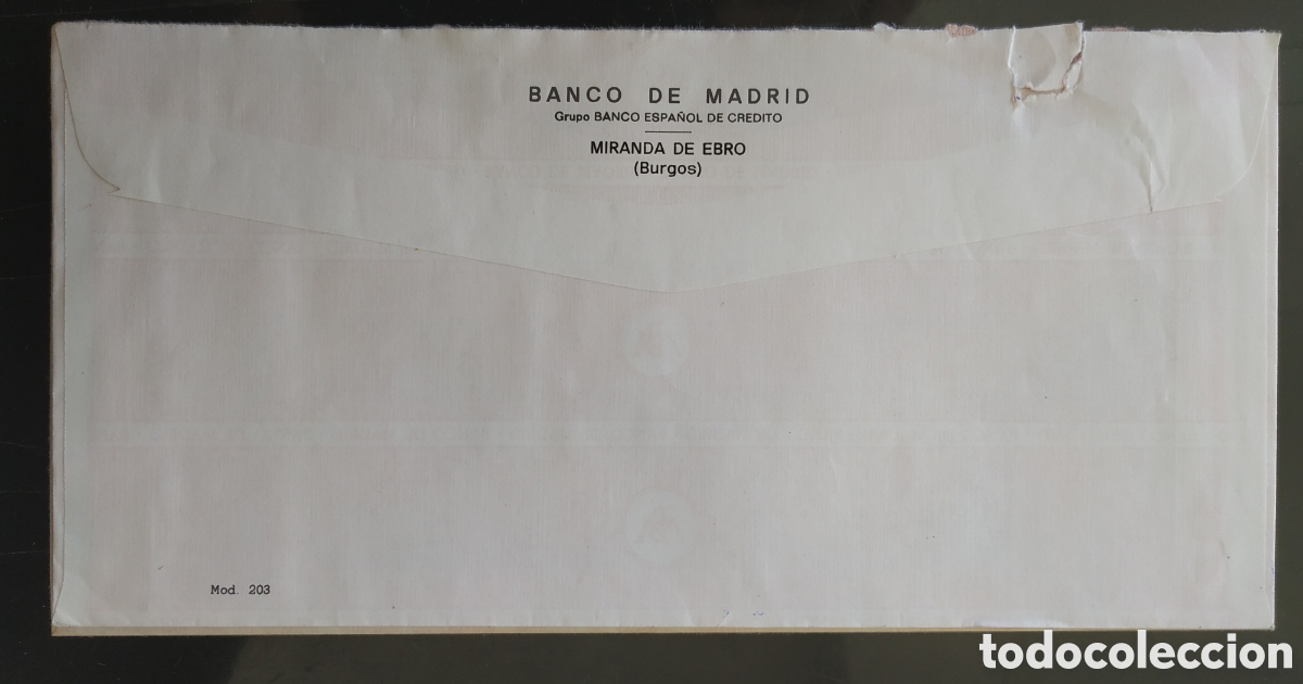Otros Art&iacute;culos de Coleccionismo en Papel: Sobre del Banco de Madrid de Miranda de Ebro