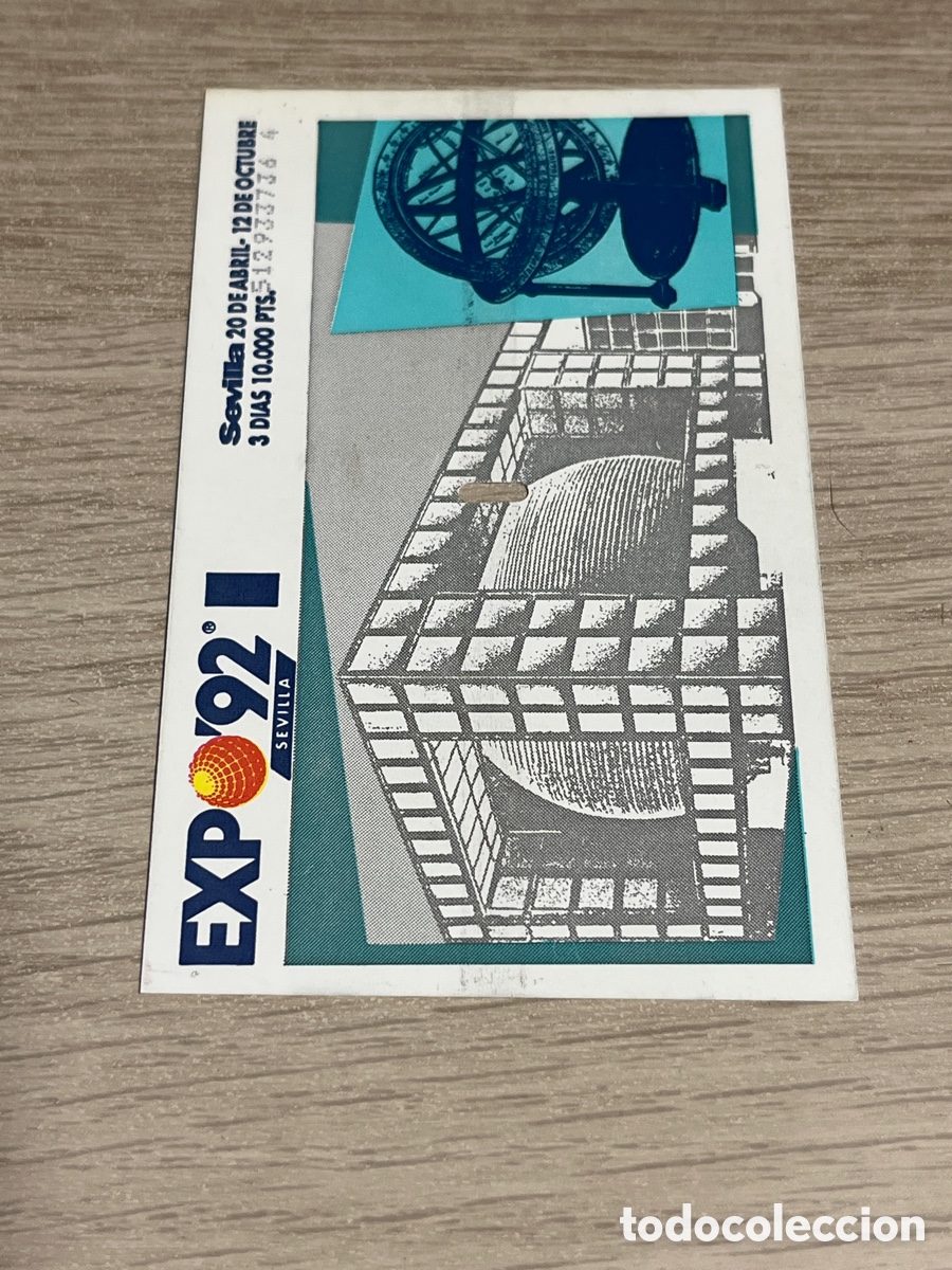 Otros art&iacute;culos de coleccionismo en papel: (I) entrada expo 1992 Sevilla exposici&oacute;n universal pase de 3 d&iacute;as