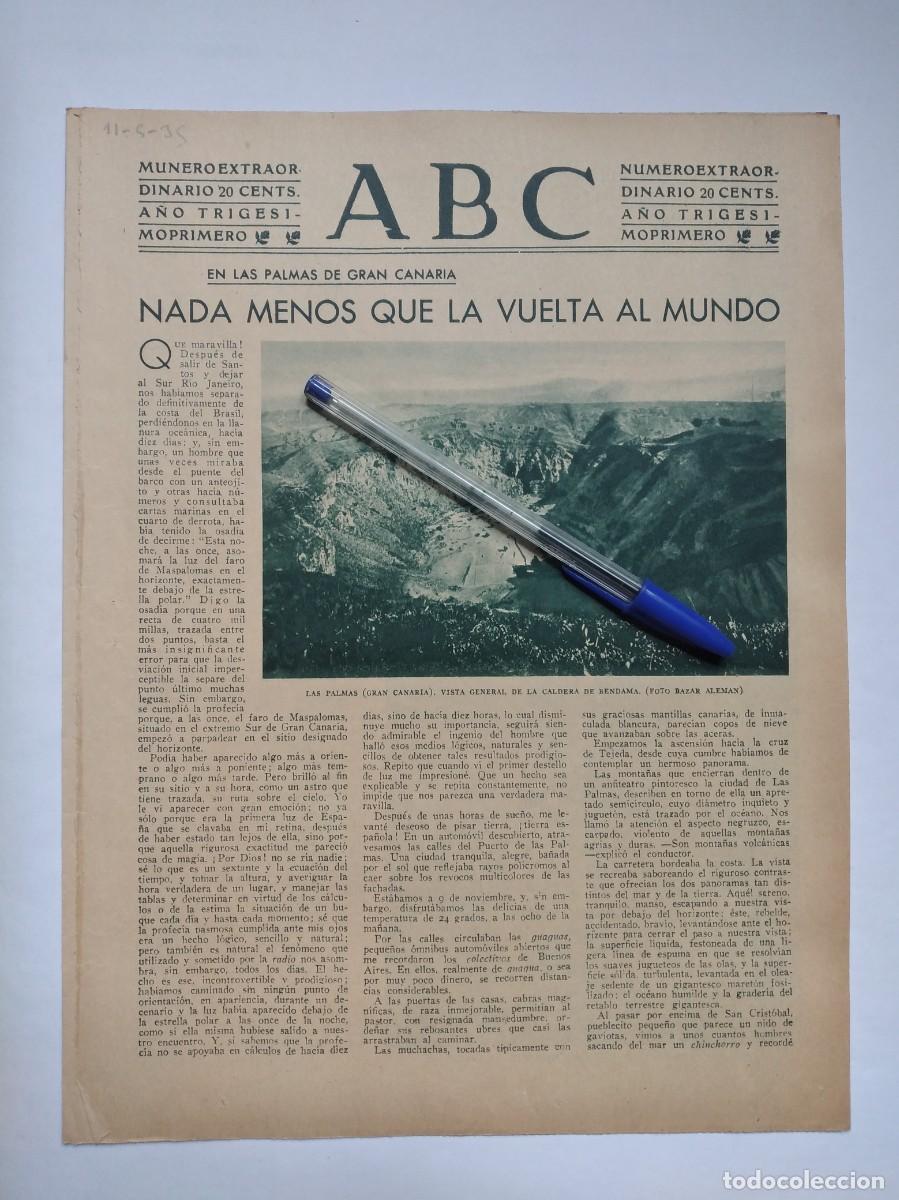 Otros Art&iacute;culos de Coleccionismo en Papel: LAS PALMAS DE GRAN CANARIA CALDERA BENDAMA REPORTAJE DOS P&Aacute;GINAS DE PRENSA A&Ntilde;O 1935