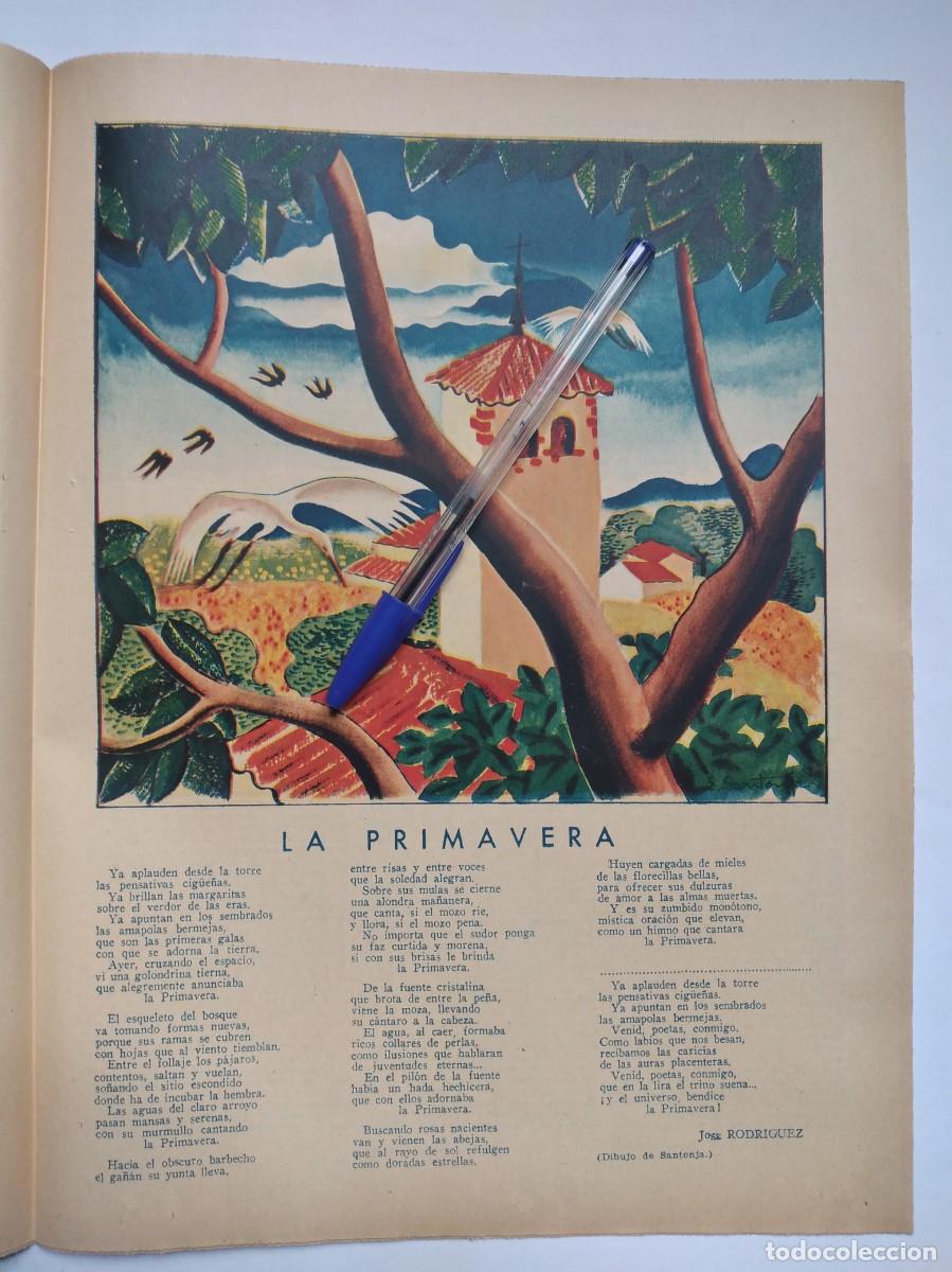 Otros Art&iacute;culos de Coleccionismo en Papel: JOS&Eacute; RODRIGUEZ POES&Iacute;A LA PRIMAVERA DIBUJO DE SANTONJA HOJA DE PRENSA A&Ntilde;O 1935