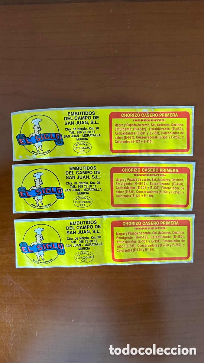 Otros Art&iacute;culos de Coleccionismo en Papel: LOTE 2 ETIQUETAS EMBUTIDOS CAMPO SAN JUAN ( MORATALLA - MURCIA )