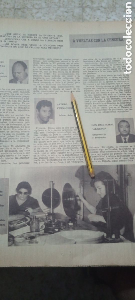Otros Art&iacute;culos de Coleccionismo en Papel: RECORTE PRENSA ANTONIO SOTO CARTAYA-ARTURO FERNANDEZ-JOSE MARIA SALMERON,CINE