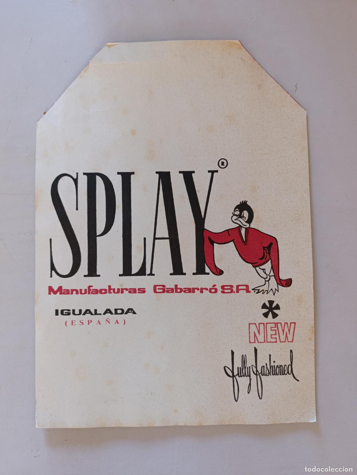 Altri oggetti di carta: CARTON PUBLICITARIO SPLAY - PUBLICIDAD MANUFACTURAS GABARRO S.A. IGUALADA - MODA VINTAGE (AP1)