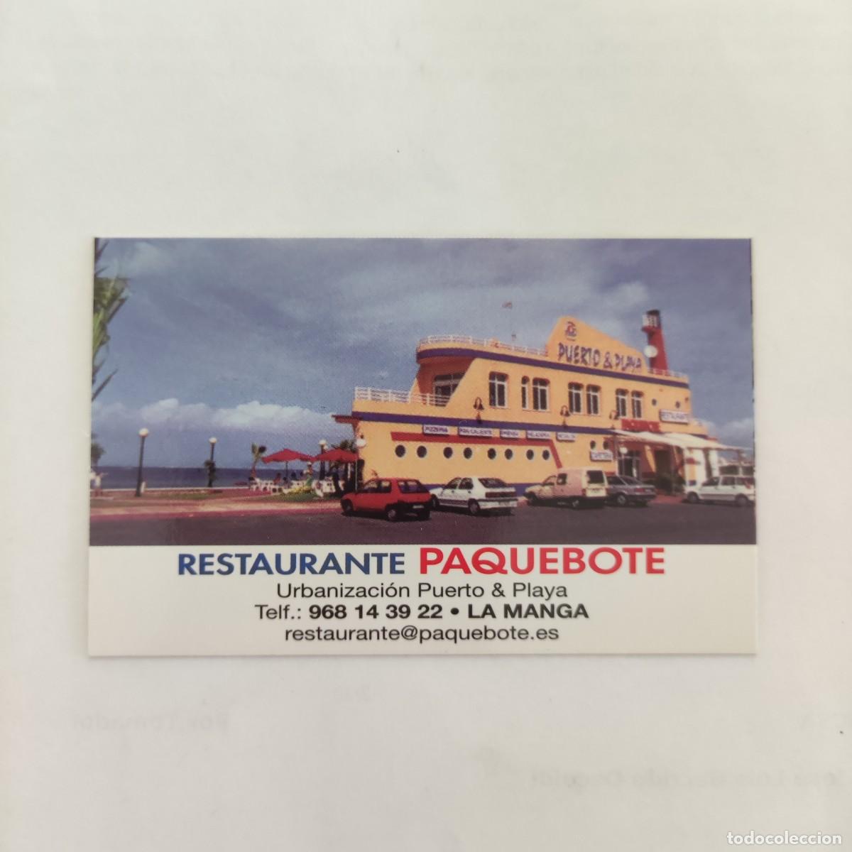 Otros Art&iacute;culos de Coleccionismo en Papel: TARJETA VISITA COMERCIAL - PAQUEBOTE - 2010 - RESTAURANTE - LA MANGA DEL MAR MENOR MURCIA - BARCO