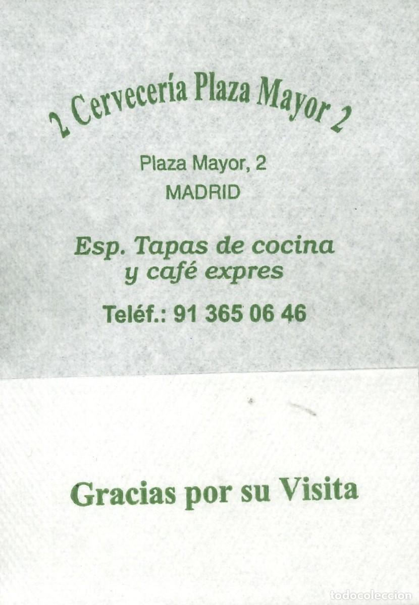Otros Art&iacute;culos de Coleccionismo en Papel: SERVILLETA PAPEL - CERVECERIA PLAZA MAYOR (MADRID)