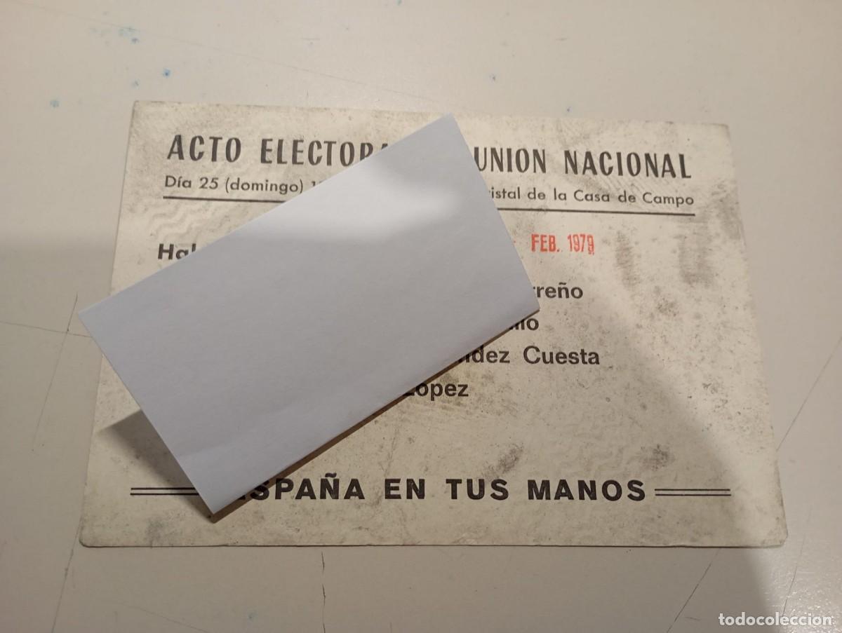 Otros art&iacute;culos de coleccionismo en papel: HOJA FLYER ACTO ELECTORAL UNI&Oacute;N NACIONAL 25 FEBRERO 1979 REF. UR MES 1 A