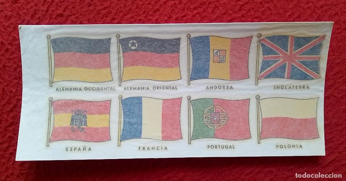 Otros Art&iacute;culos de Coleccionismo en Papel: ANTIGUA CALCOMAN&Iacute;A TRANSFER DECALCOMANIE DECAL CALCOMAN&Iacute;AS ORTEGA BANDERAS FLAGS ESPA&Ntilde;A FRANCIA ETC.